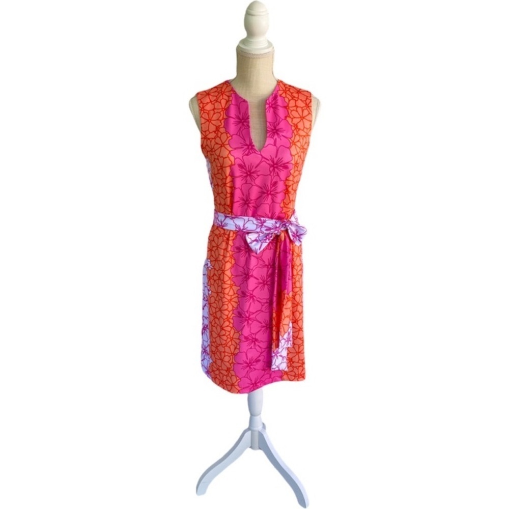 NWOT Women’s Rulon Reed Pink Sleeveless Hawaiian Style Floral Dress Size XS